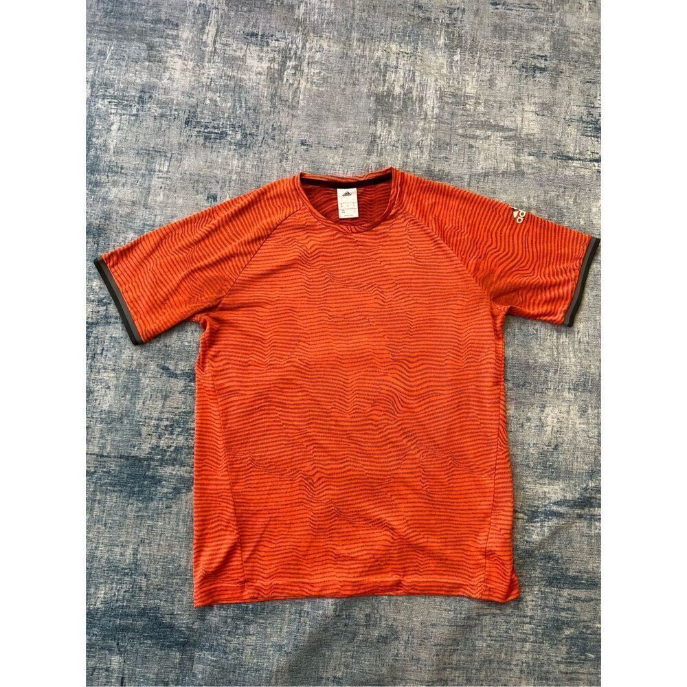 Adidas Orange Gray XA Adizero Memphis Print Short Sleeve Tee Mens Medium